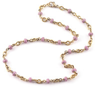*EXCLUSIVE EVENT* Sylva & Cie. 18K Yellow Gold Pink Sapphire Confetti Chain Necklace, 15"