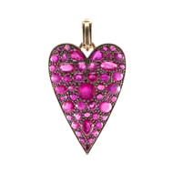 *EXCLUSIVE EVENT* Sylva & Cie. 18K Yellow Gold Large Reclaimed Ruby Heart Pendant
