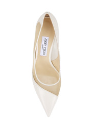 Jimmy Choo Love 85 Leather and Mesh Pumps in Latte/Natural