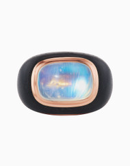 *JEWELRY EVENT* Emily P. Wheeler 18K Rose Gold Chubby Moonstone Ring with Diamonds, Size 7.5
