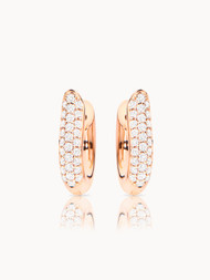 *JEWELRY EVENT* Tamara Comolli 18K Rose Gold Signature Diamond Pavé Medium Hoop Earrings
