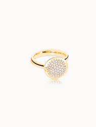 *JEWELRY EVENT* Tamara Comolli 18K Yellow Gold Bouton Large Diamond Pavé Ring