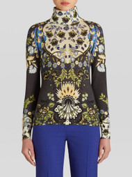 Etro Silk and Cashmere Jumper with Ornamental Print