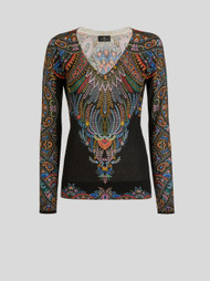 Etro Silk and Cashmere Jumper with Micro Flowers
