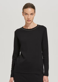  Fabiana Filippi Long Sleeve Jersey T-Shirt in Black
