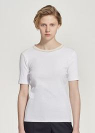 Fabiana Filippi Jersey T-Shirt in White, Size 42