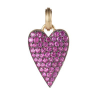 *RESERVE TODAY* Sylva & Cie. 18K Yellow Gold Pink Sapphire Heart Pendant