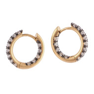 Sylva & Cie. 18K Yellow Gold Diamond Hoop Earrings
