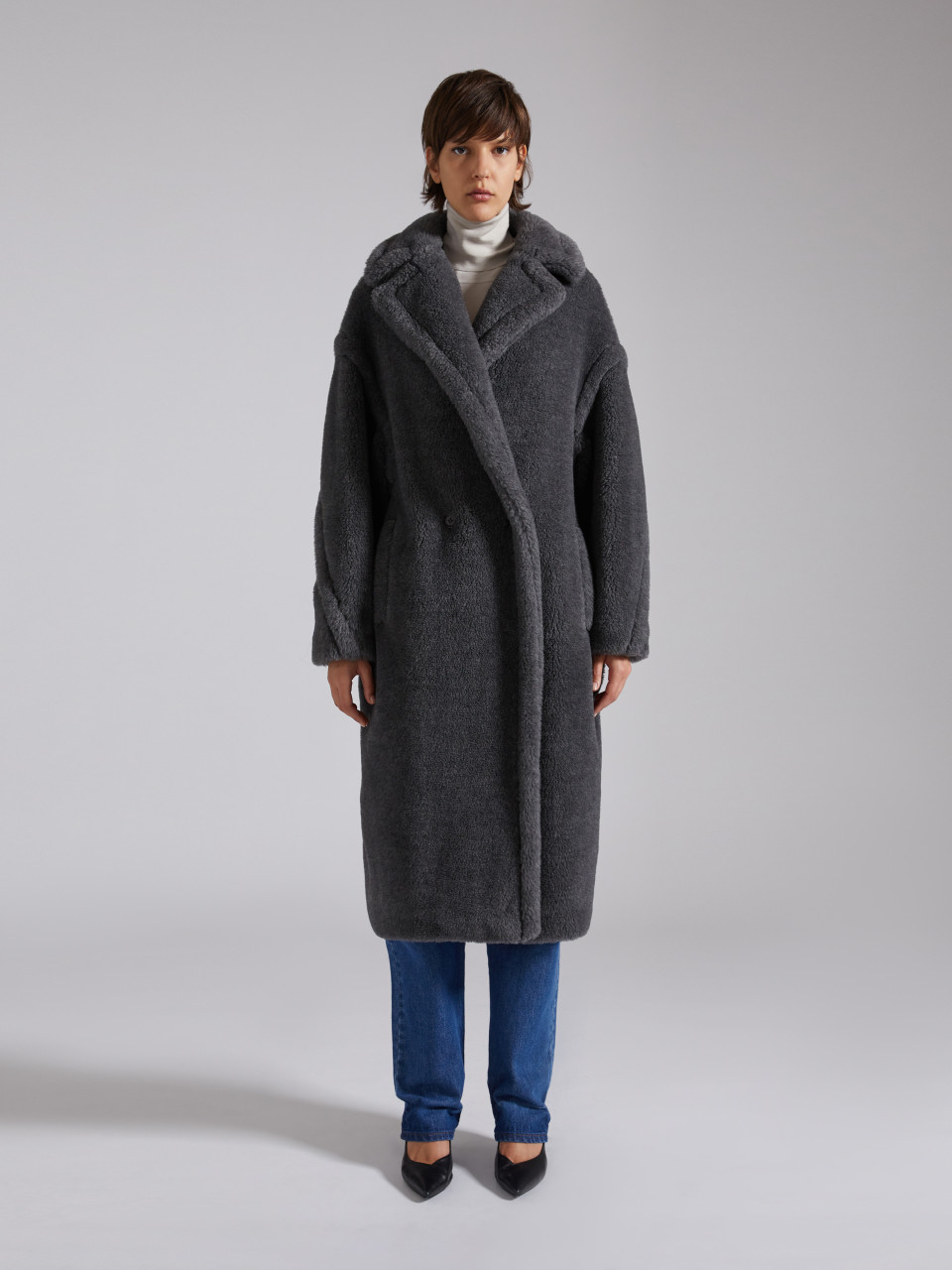 Max Mara Teddy Bear Icon Coat in Medium Grey