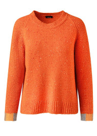 Akris Knit Cashmere Pullover in Poppy Red, Size 10
