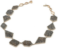 Sylva & Cie. 18K White Gold Dinosaur Bone and Diamond Necklace