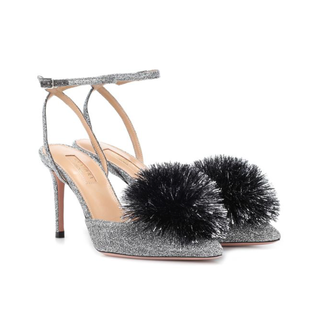 aquazzura powder puff heels