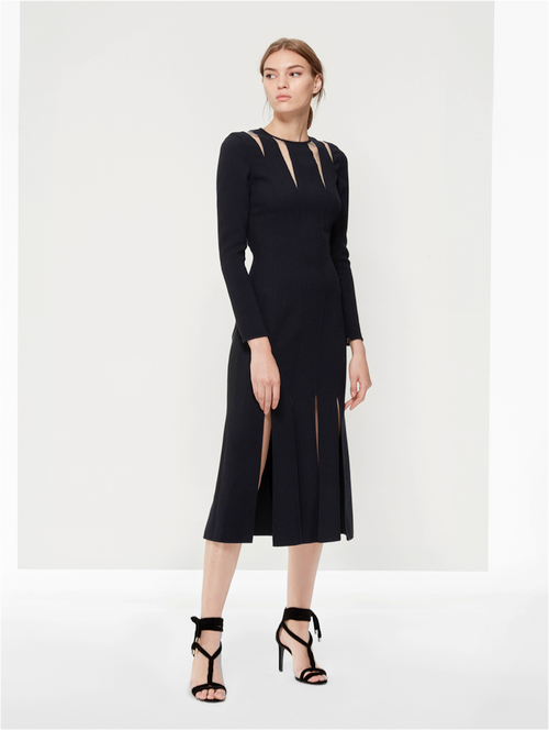 oscar de la renta black cocktail dress