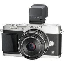 Olympus E-P5 PEN Mirrorless Camera w/ 17mm f/1.8 Lens and VF-4 Viewfinder