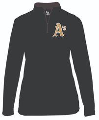 E1. KC Athletics Women's 1/4 Zip - Black