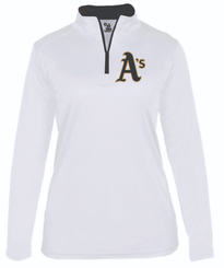 E2. KC Athletics Women's 1/4 Zip - White