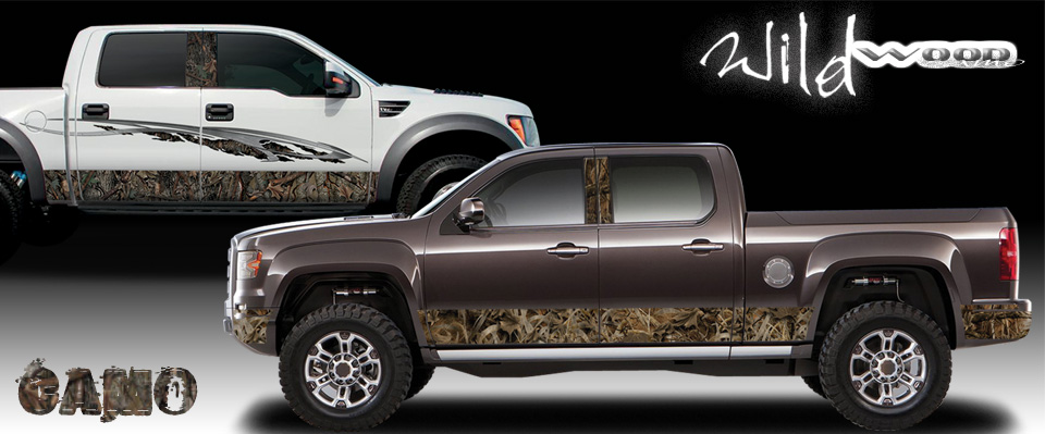 Camouflage Wrap, Rocker Panels, and Body Graphics