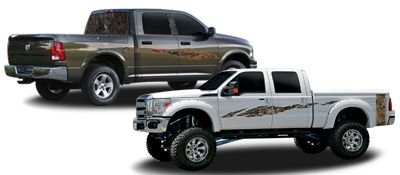 camouflage vehicle graphics and rocker panels