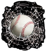 BASEBALL BREAKING GLASS - Decal