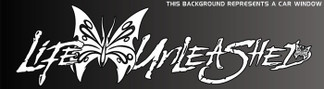 Life Unleashed - Butterfly Decal (dark background represents car window)