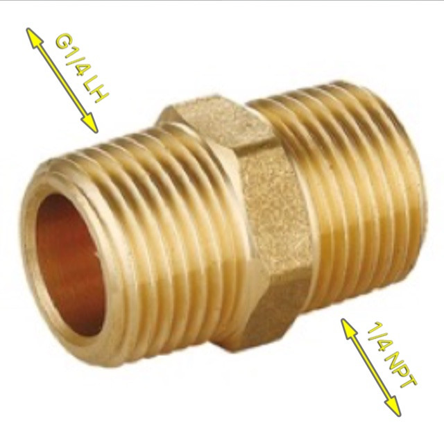 G1 4 Lh X 1 4 Npt Brass Hex Nipple