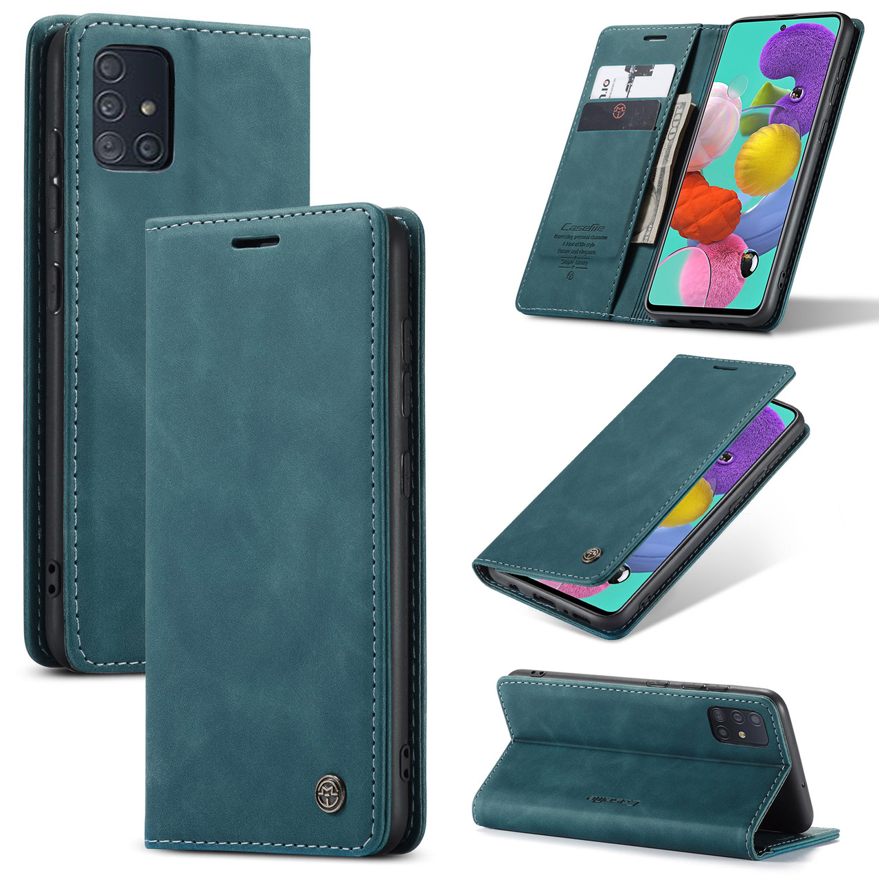 CaseMe Samsung Galaxy A51 Classic Leather Folio Case Cover Skin A515 ...