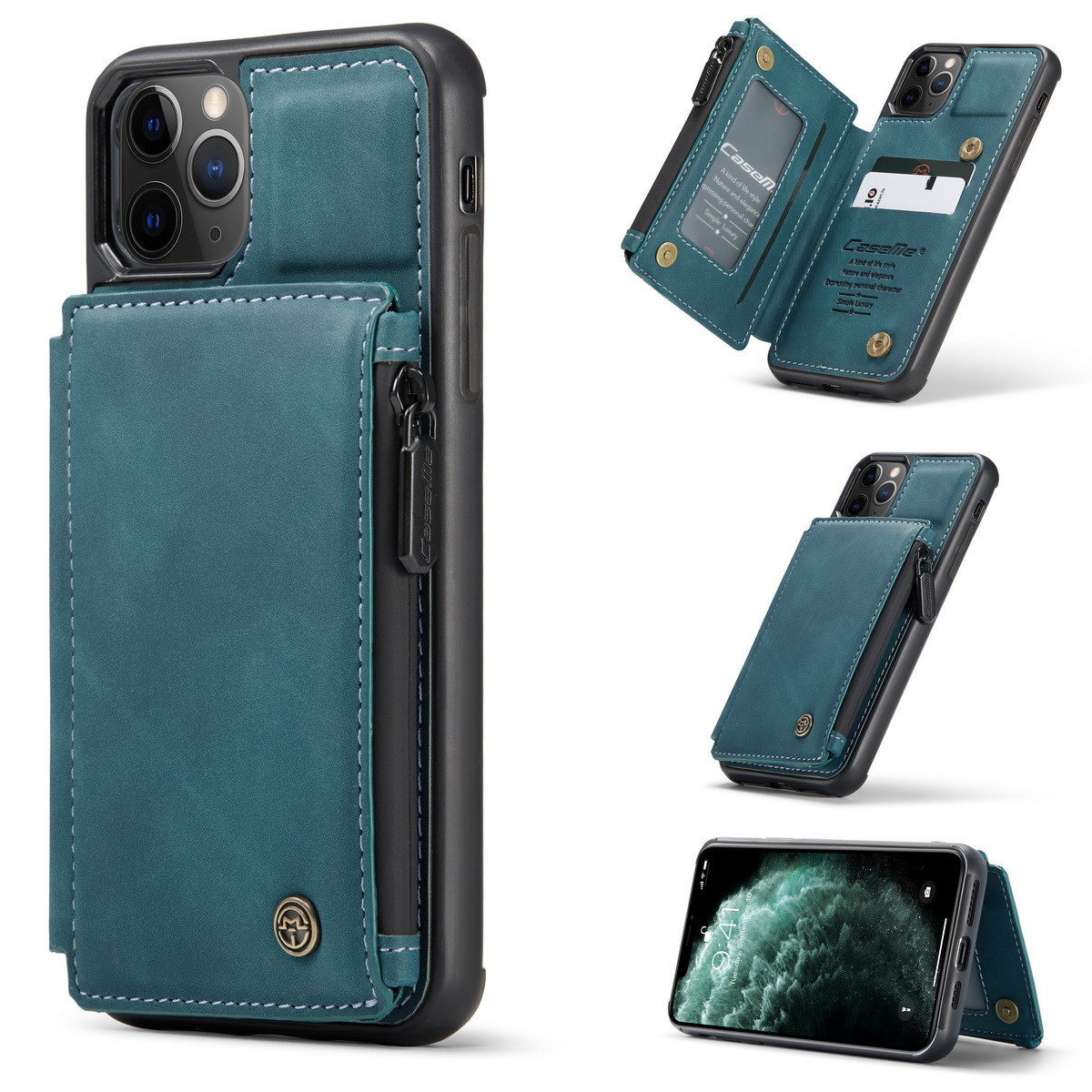 CaseMe Shockproof iPhone 11 Pro Leather Case Cover Zipper Wallet Apple -  myCaseCovers