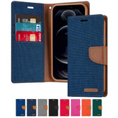 Goospery iPhone 12 Canvas Fabric Flip Wallet Case Cover Apple iPhone12