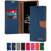 Goospery Samsung Galaxy A12 Canvas Fabric Flip Wallet Case Cover A125