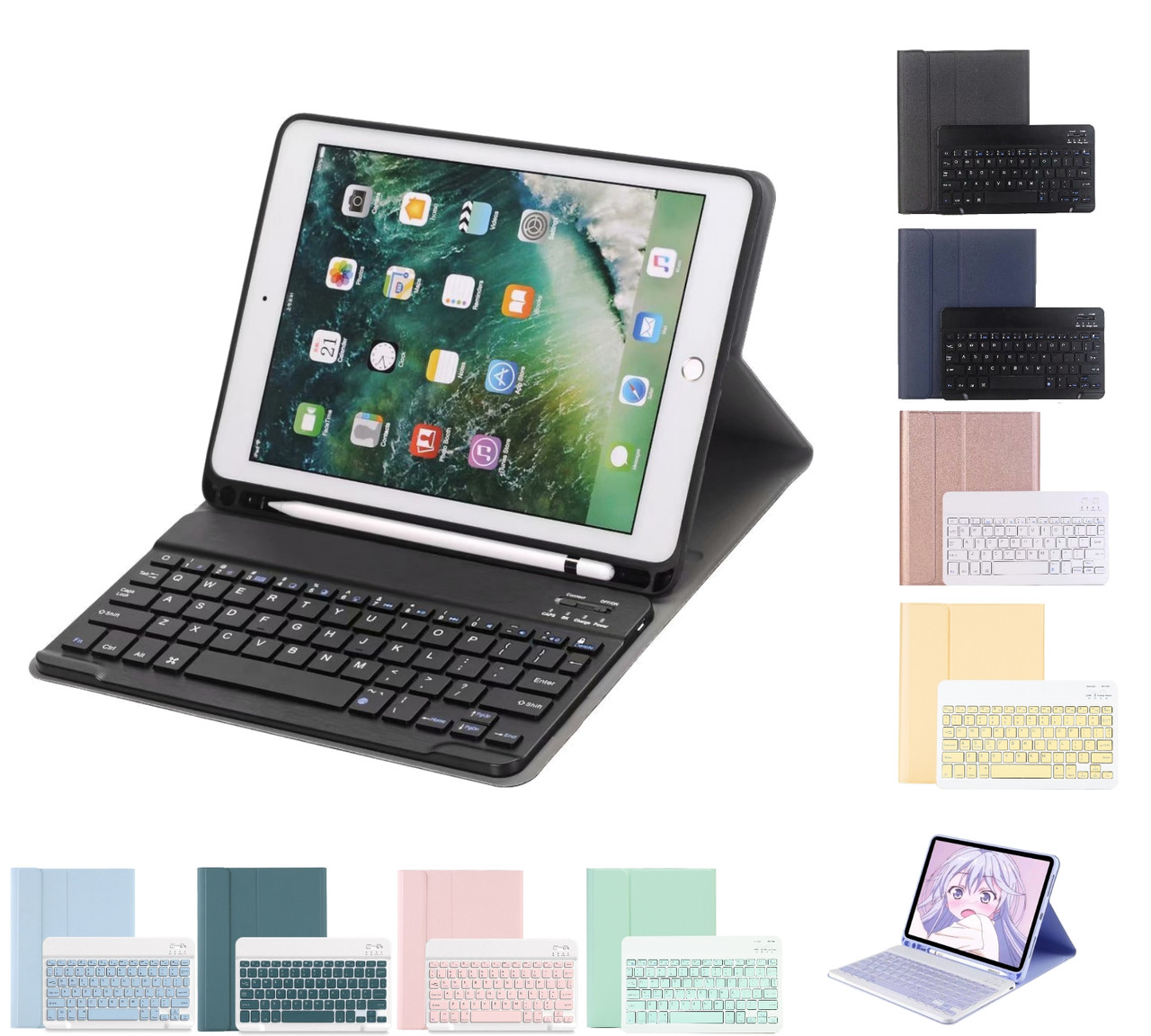 iPad 10.2" 9th Gen Bluetooth Keyboard Case Cover Apple Pencil Slot 9 -  myCaseCovers
