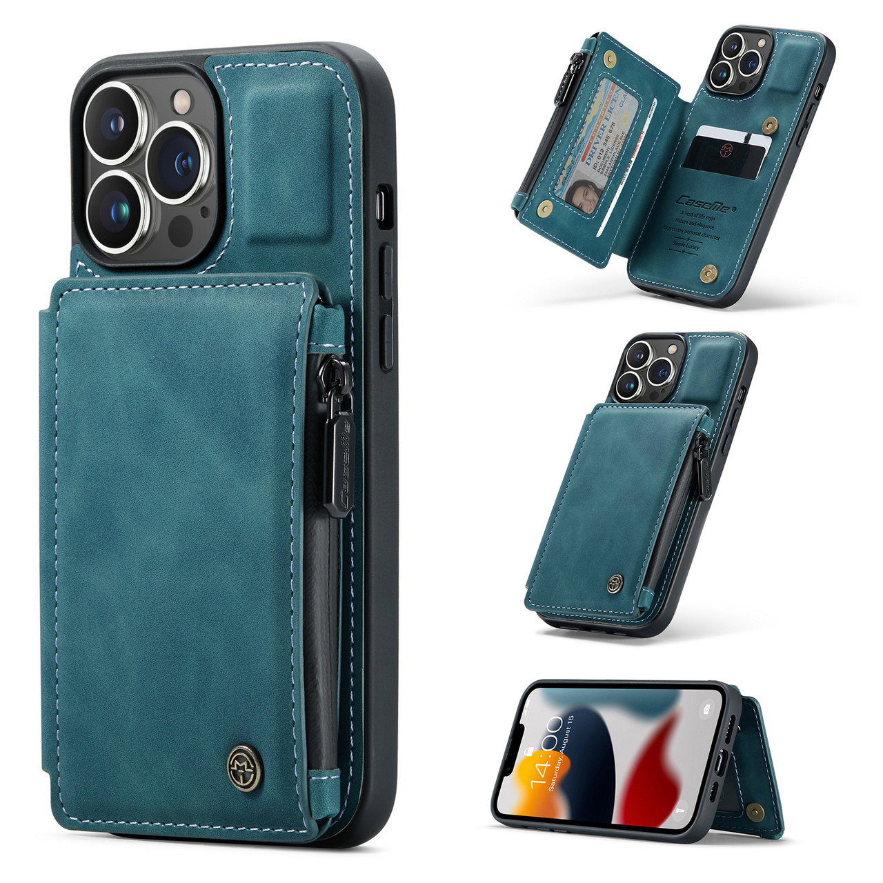 CaseMe Shockproof iPhone 14 Pro Leather Case Cover Wallet Apple 2022 -  myCaseCovers