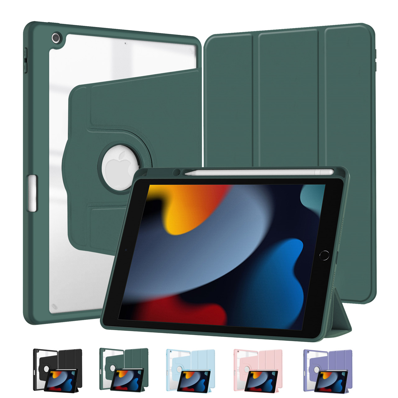 Case A1475 Apple Pencil IPad 2019 7th Gen 360 Rotate Case