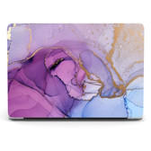 MacBook Pro 14-inch M1 2021 Hard Case Cover Apple A2442 Marble Purple+Blue