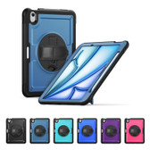 Shockproof iPad Air 11" M2 2024 Rotate Hand Strap Colour PC Case Cover Apple 6th Gen