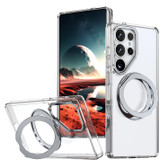 Samsung Galaxy S25 Ultra 5G Clear Back MagSafe Wireless Charging 360 Rotate Ring Stand Case Cover S938