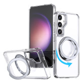 Samsung Galaxy S24 5G Clear Back MagSafe Wireless Charging 360 Rotate Ring Stand Case Cover S921