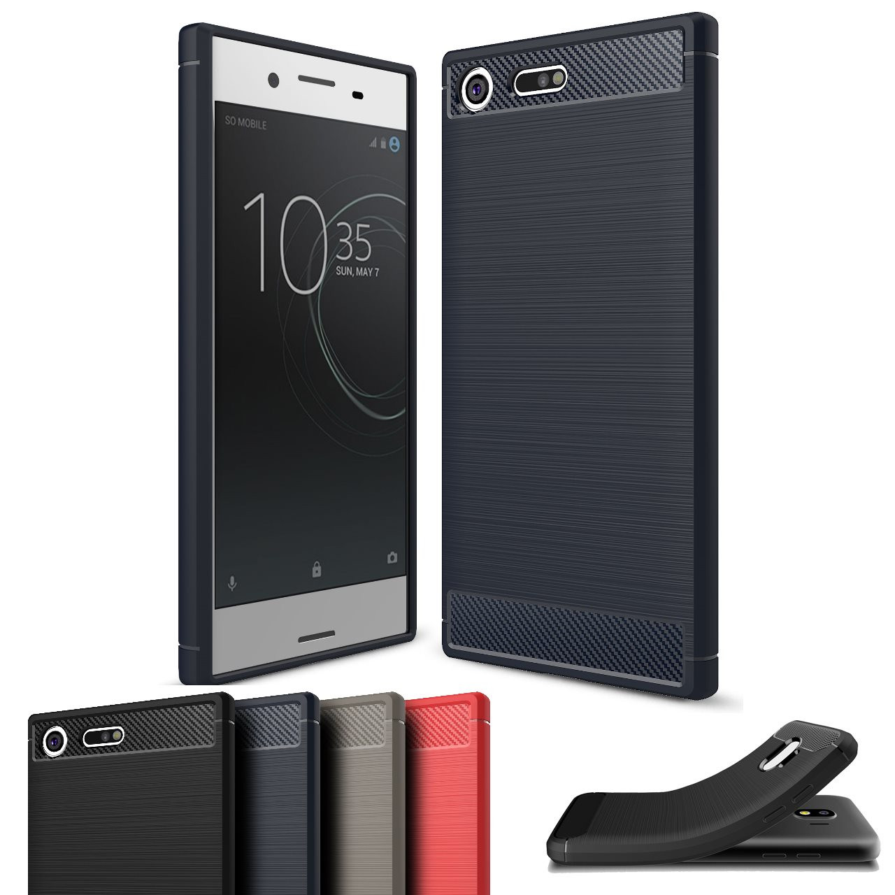 Slim Sony Xperia Xz Premium Phone Carbon Fiber Soft Carbon Case Cover Mycasecovers
