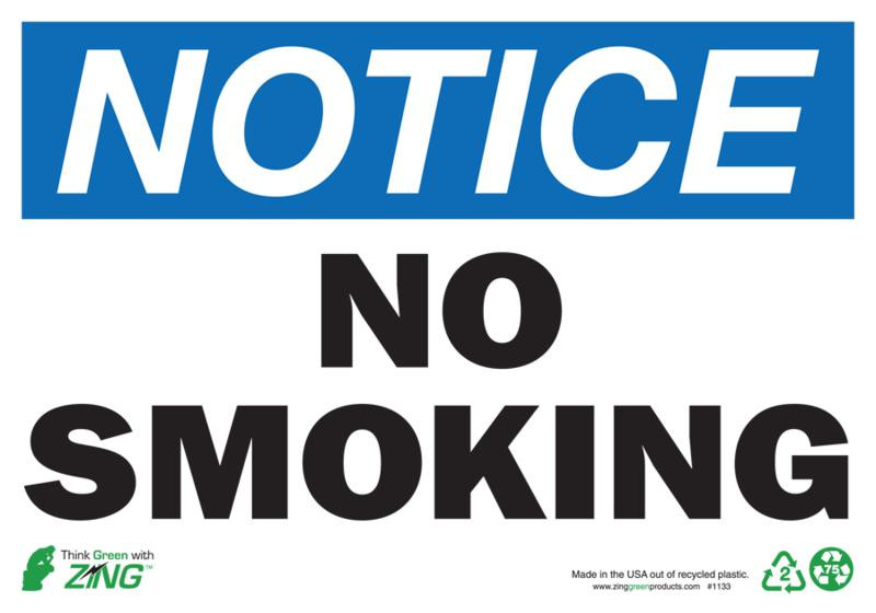notice no smoking sign