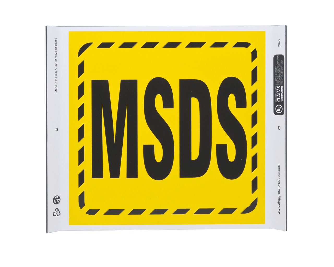 MSDS Corner Sign Projecting Signs Zing Green Products