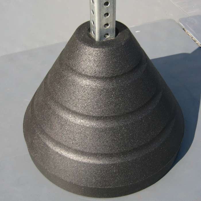 Rubber Sign Base with 5' Square Galvanized Steel Signpost ZING Green