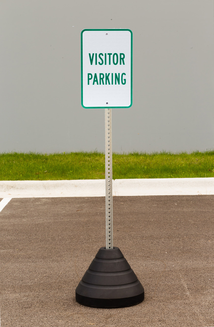 Visitor Parking Sign Kit with Post and Base Zing