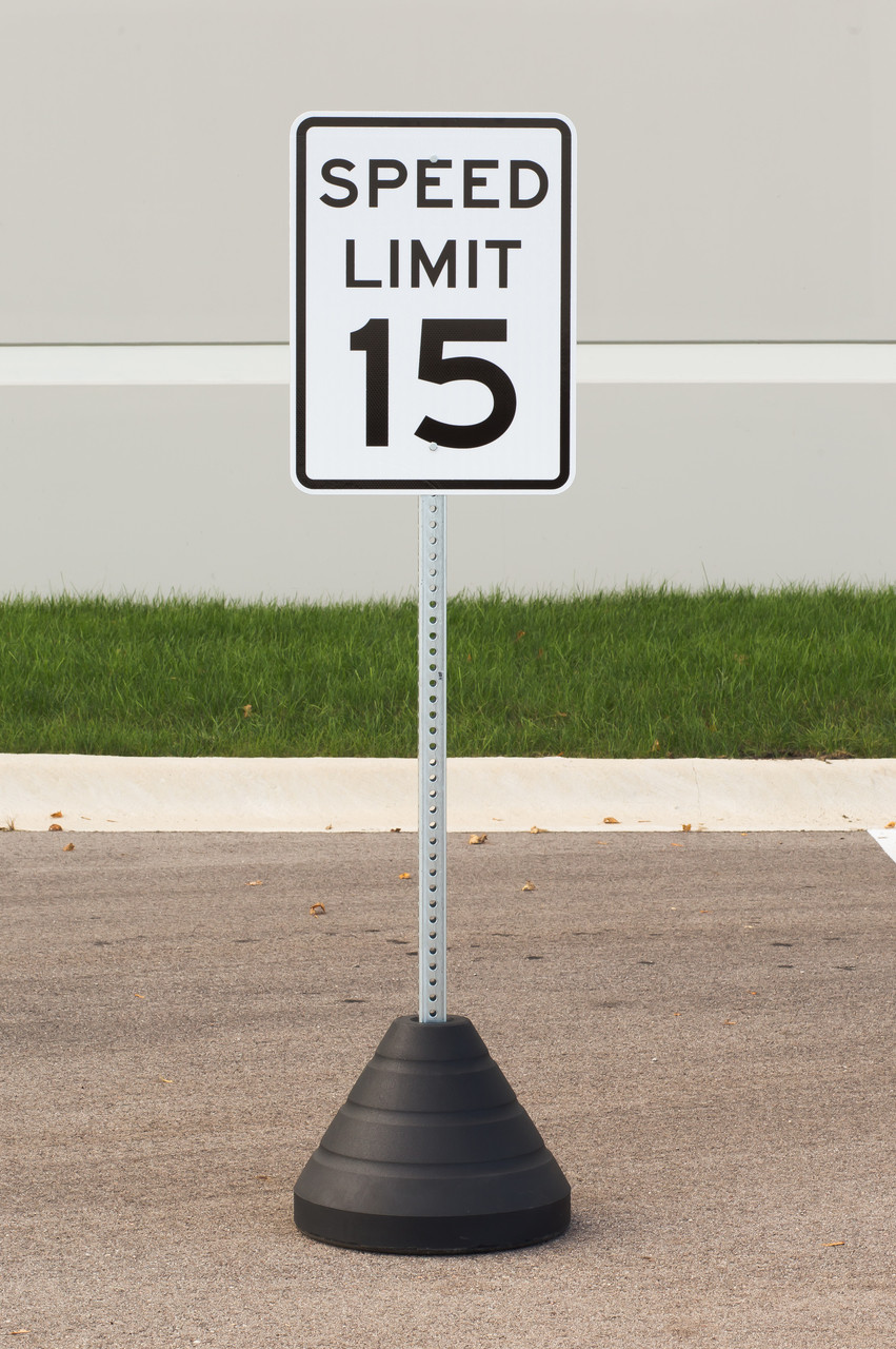 Speed Limit 15 Sign Kit with Post and Base Zing