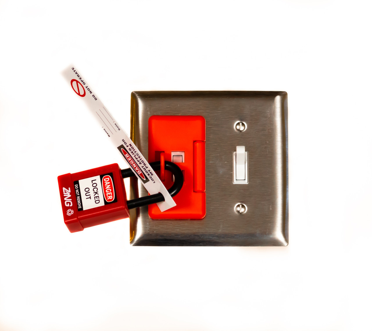 Wall Switch Lockout, Side Hinge, Plastic - ZING Green Safety Products