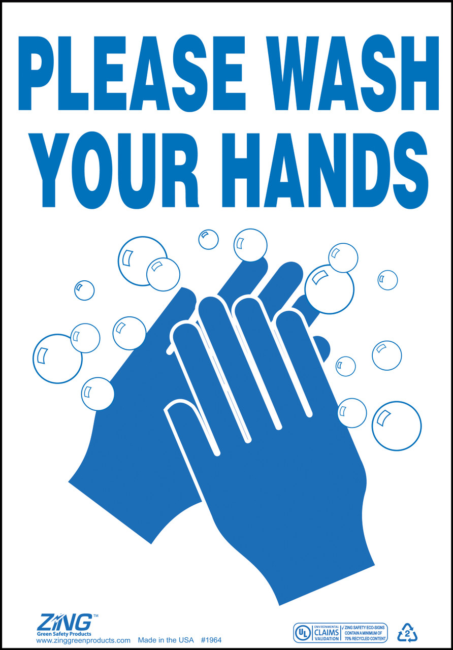 Please Wash Hands Sign, Available in Different Colors and Materials ...