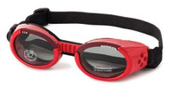 Shiny Red ILS Doggles with Light Smoke Lens