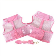 Pink Cool Mesh Dog Harness with Leash