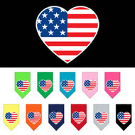 American Flag Heart Screen Print Dog Bandana