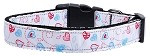 Patriotic Crazy Hearts Nylon Ribbon Dog Collar