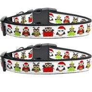 Santa Owls Dog Collar