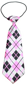 Pink Argyle Dog Neck Tie